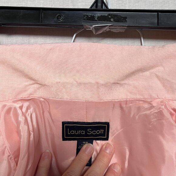 Laura Scott Tailored Pink Linen Blend 2-Piece Pant Suit Career Office 16P‎ READ - Picture 11 of 15